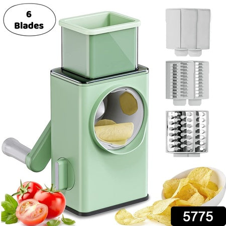 5775 Stainless Steel Vegetable Chopper Veg Chopper And Dicer With 6 Blades  Brush Kitchen Multifunctional Mandoline Vegetable Slicer For Veggies Onion Garlic Potatoes Fruits Cookie Oreo Vegetable Cutter Stable Suction Base For Home Kitchen - Zidbik
