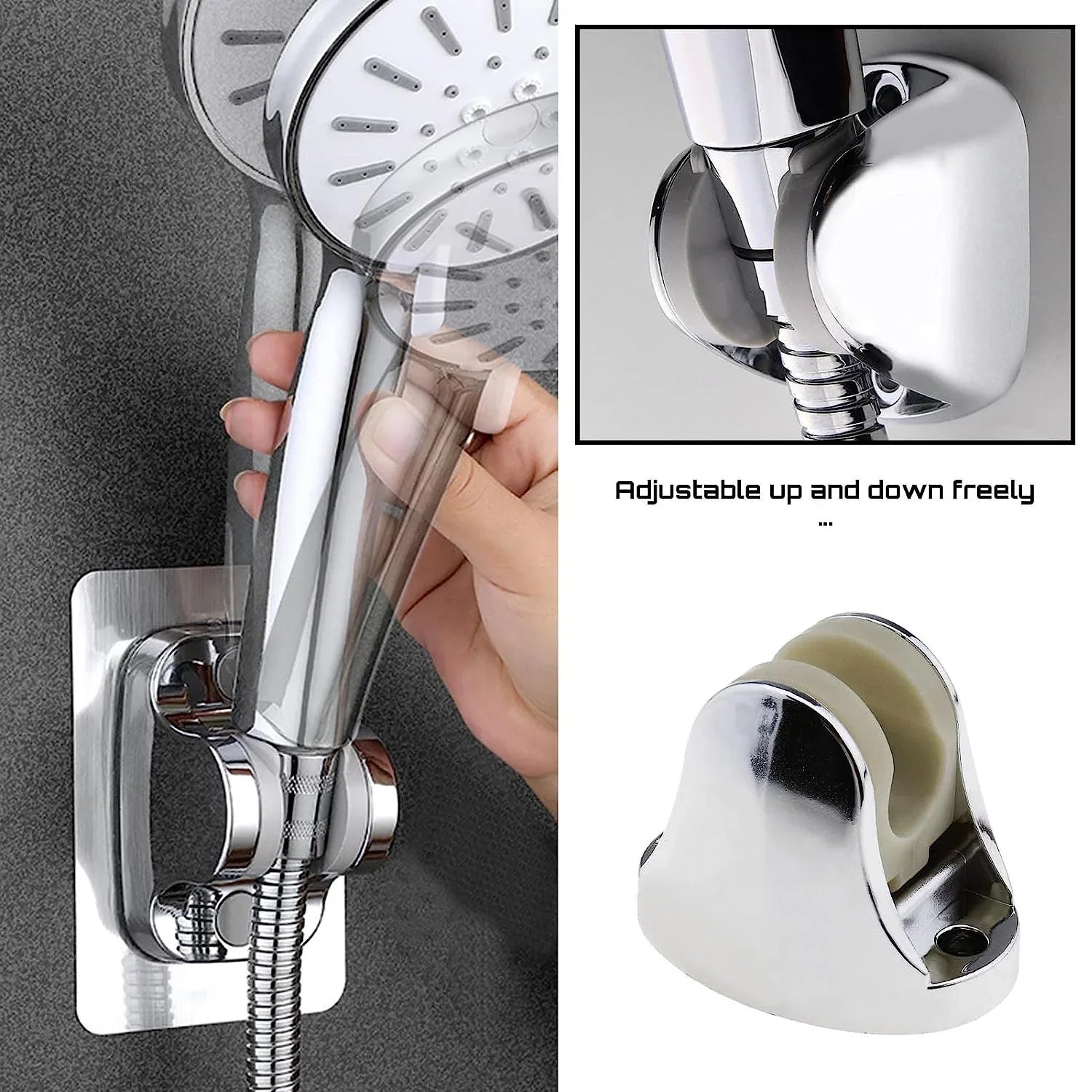 6255a Adjustable Hand Shower Holder With Fixing Screws Adjustable Bracket For Bathroom - Zidbik