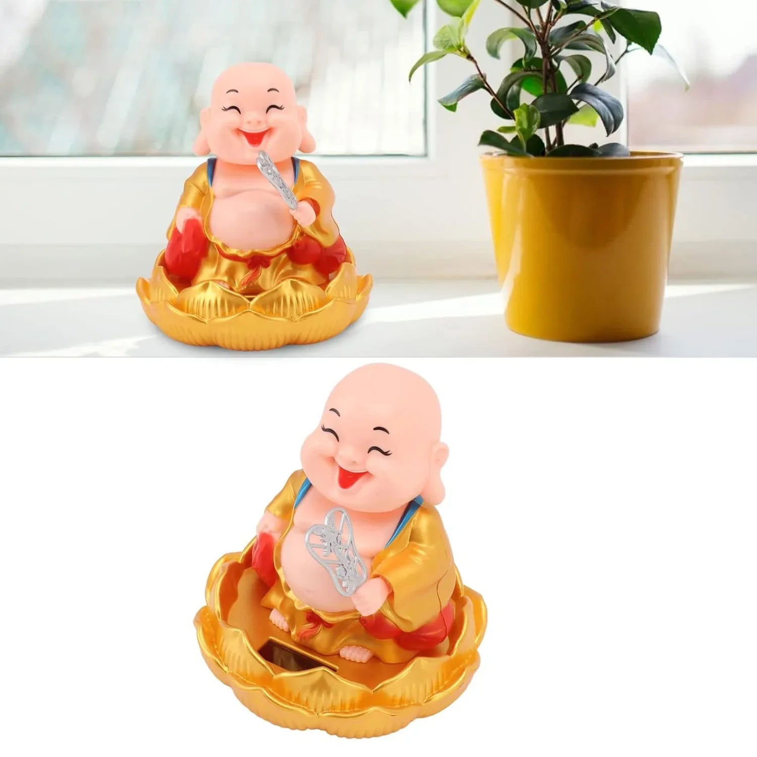 Solar Power Moving Buddha Car Ornament (1 Pc) - Zidbik