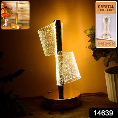 Modern Luxury Crystal Led Double Shade Table Lamp (1 Pc) - Zidbik