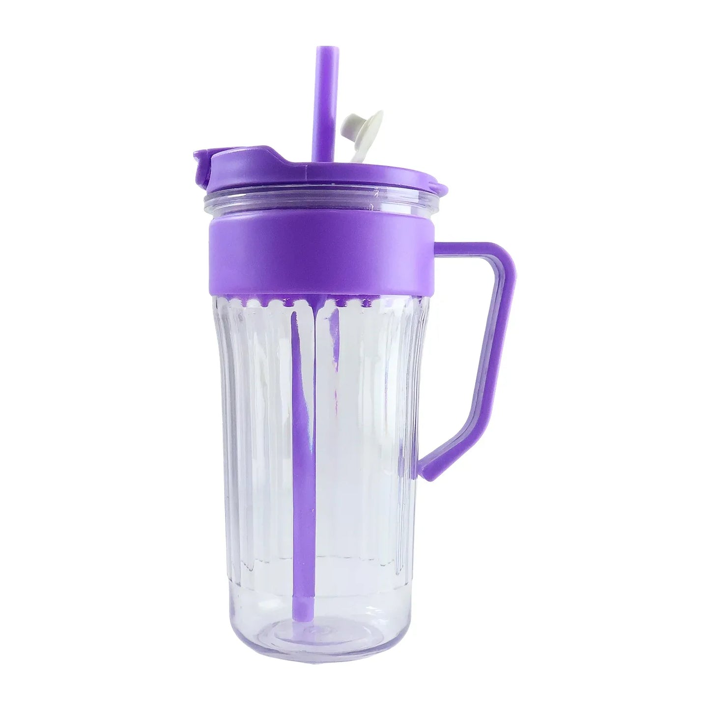 Kiddie Style Plastic Tumbler With Straw And Handle (500 Ml Approx) - Zidbik