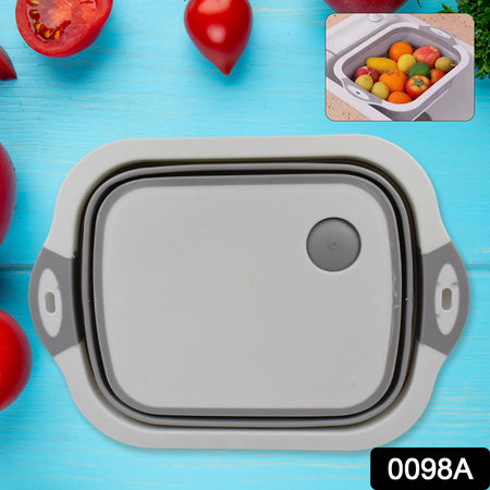 0098a Collapsible Cutting Board With Dish Tub Basket - Zidbik