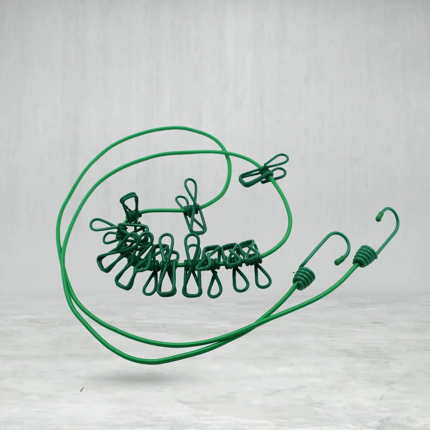 9373 Elastic Cloth Drying Rope With 12 Metal Clip Portable Clothes Line For Home Travel - Zidbik