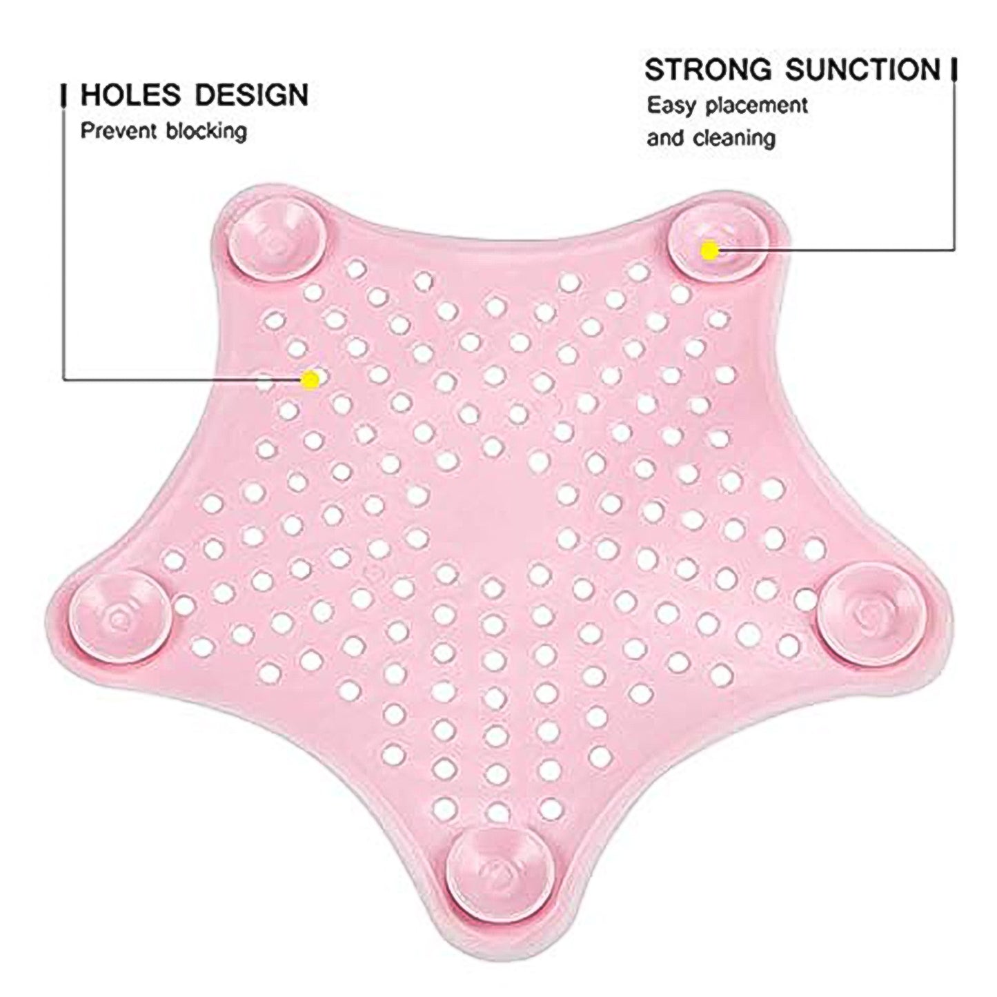 Baby Pink Silicone Star Shaped Sink Filter Bathroom Hair Catcher Drain Strainers For Basin - Zidbik