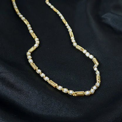 Gold-tone Designer Chain Necklace (1 Pc) - Zidbik