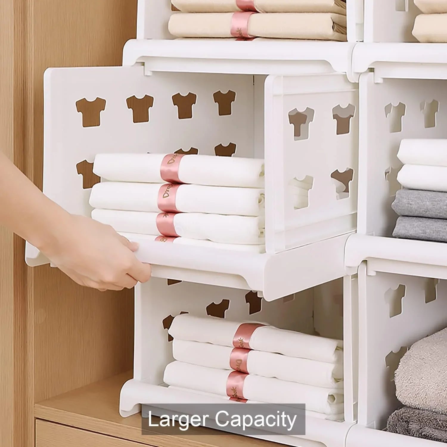 7887 4 Layer Stackable Multifunctional Storagefor Clothes Foldable Drawer Shelf Basket Utility Cart Rack Storage Organizer Cart For Kitchen Pantry Closet Bedroom Bathroom Laundry (4 Layer 1 Pc) - Zidbik