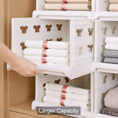 7887 4 Layer Stackable Multifunctional Storagefor Clothes Foldable Drawer Shelf Basket Utility Cart Rack Storage Organizer Cart For Kitchen Pantry Closet Bedroom Bathroom Laundry (4 Layer 1 Pc) - Zidbik