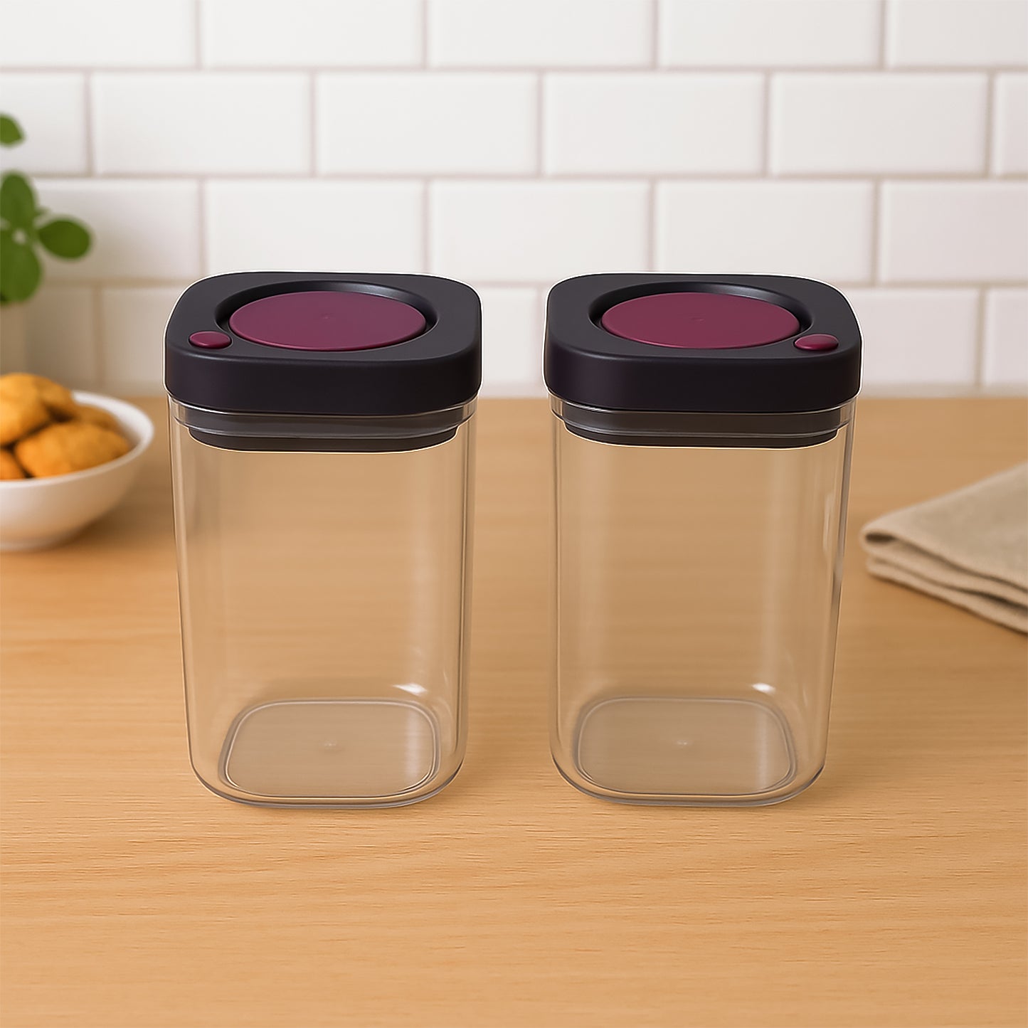 Supermom Airtight Kitchen Storage Containers (2 Pc Set  1200ml) - Zidbik