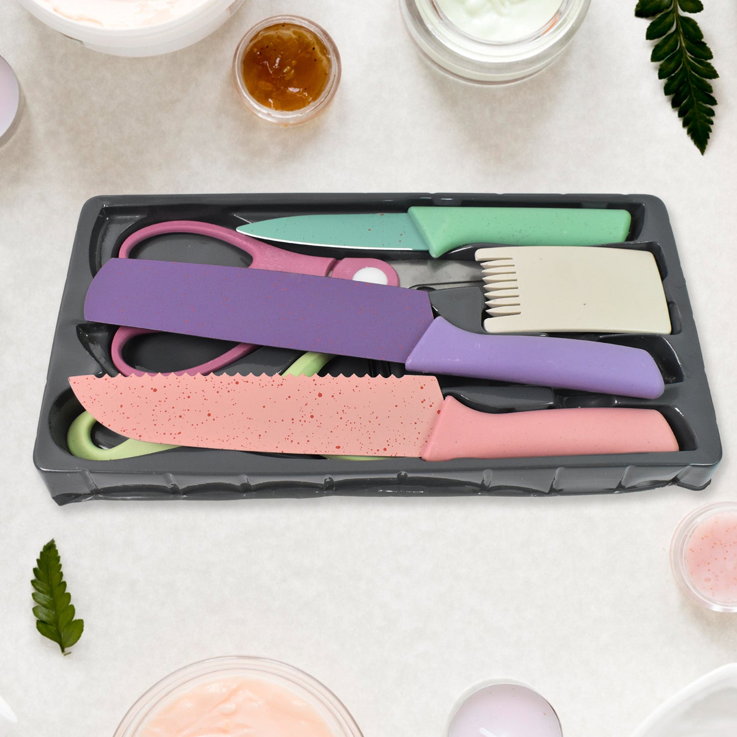 Professional Colorful Kitchen Knives Set (6 Pcs Set) - Zidbik