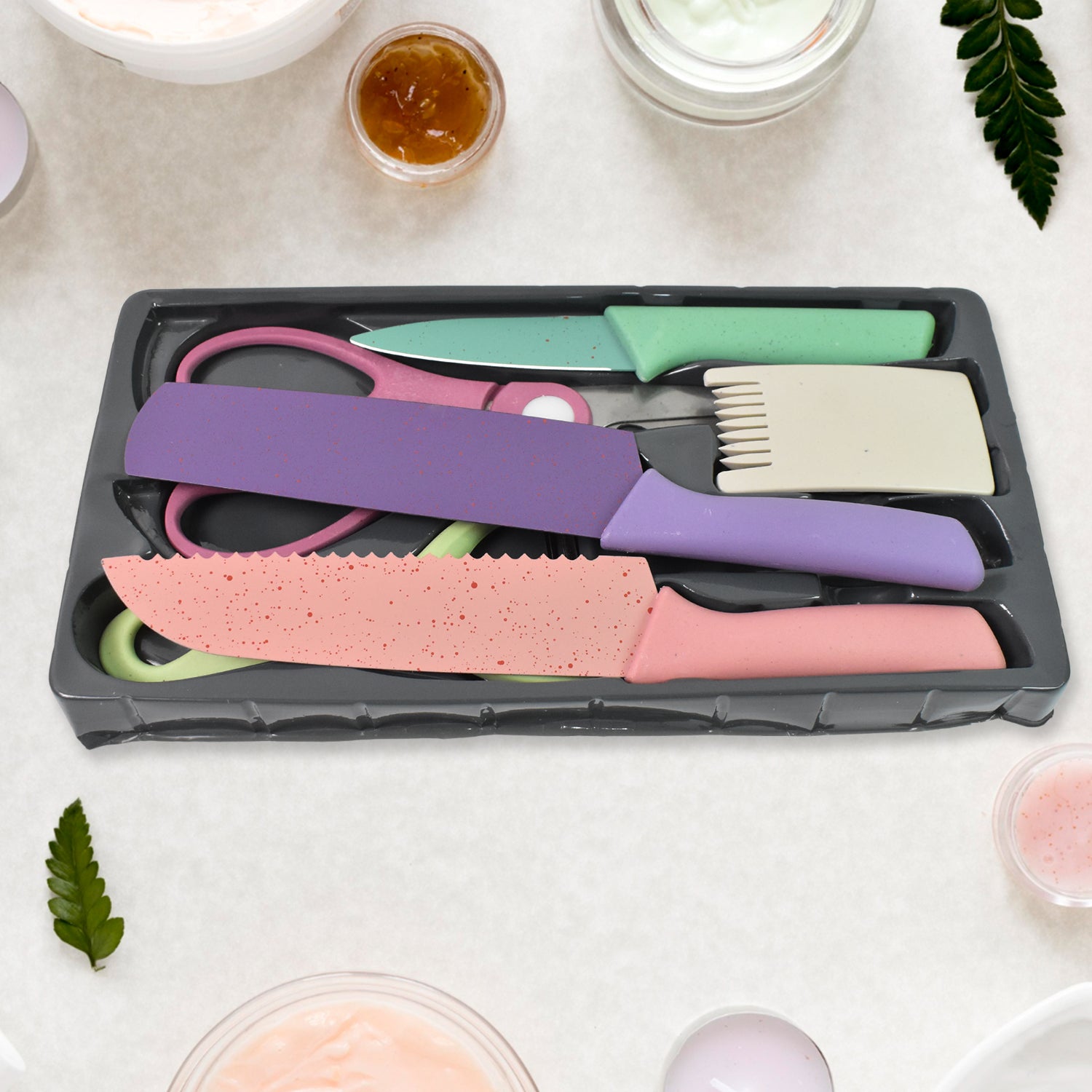 Professional Colorful Kitchen Knives Set (6 Pcs Set) - Zidbik