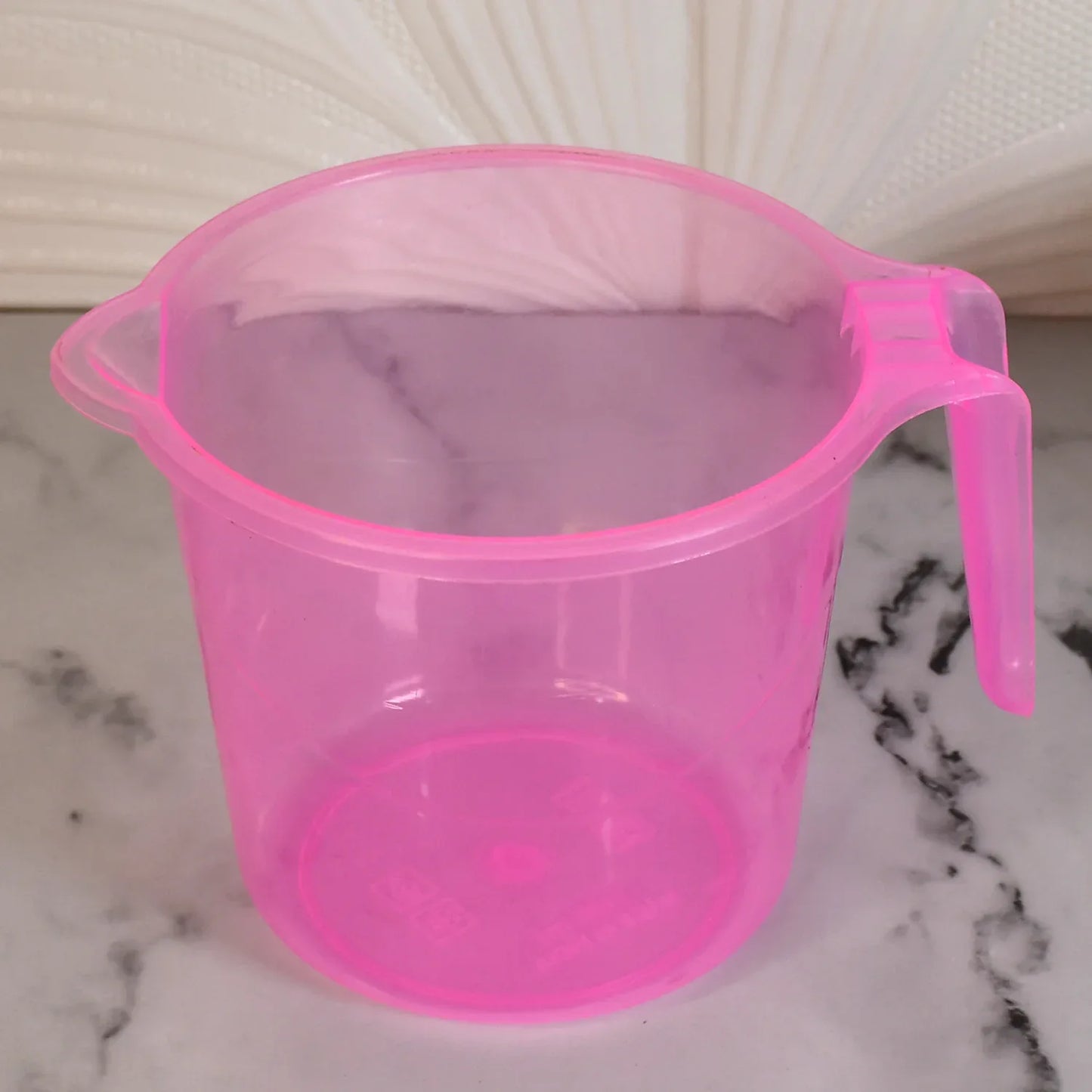 Plastic Round Transparent Bath Water Mug (1 Pc 1200 Ml Mix Color) - Zidbik