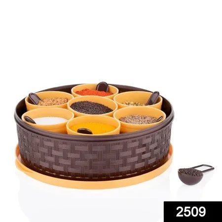 2509 Round Plastic Masala Spice Box - Zidbik