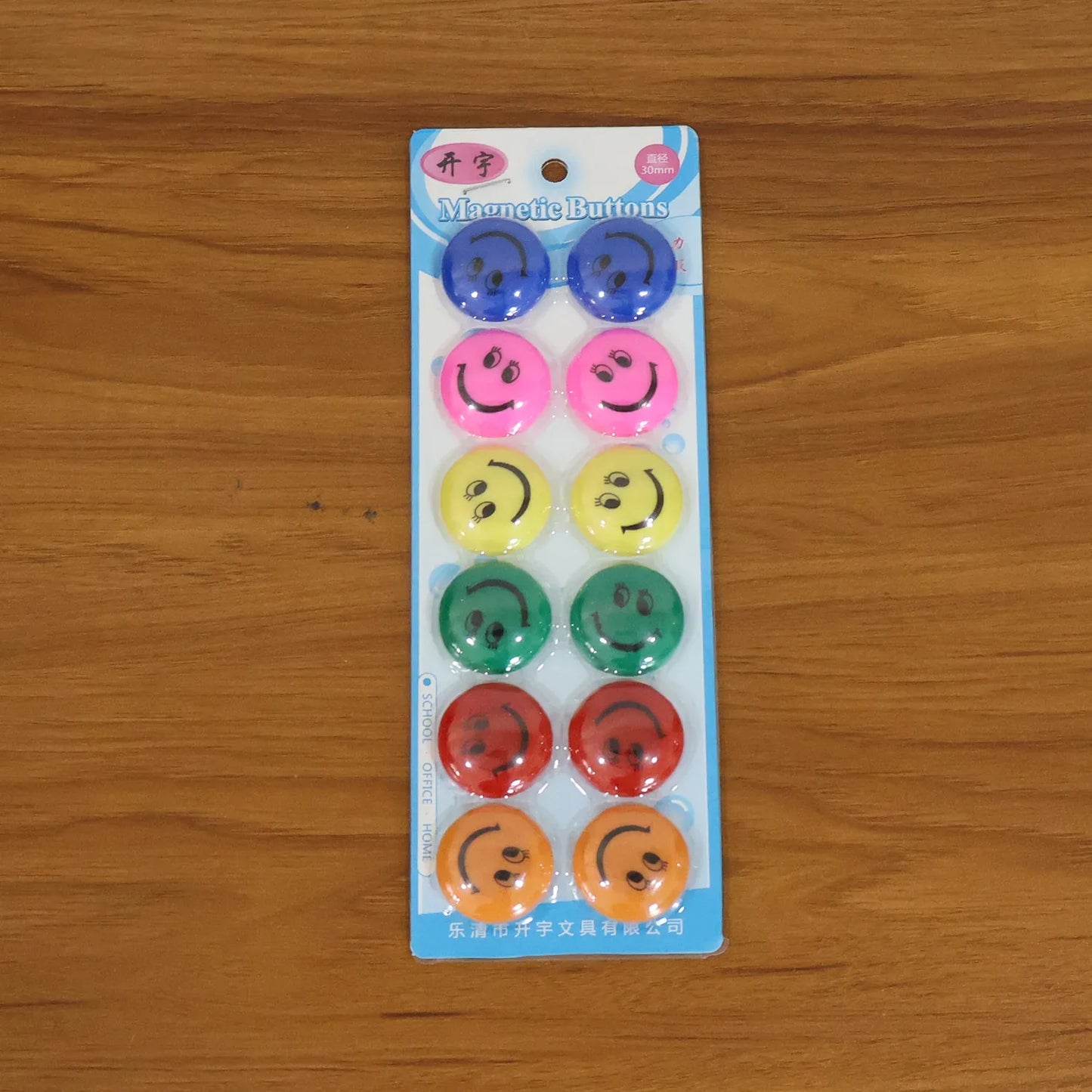 Colorful Smiley Face Magnetic Buttons Set (12 Pc Set) - Zidbik