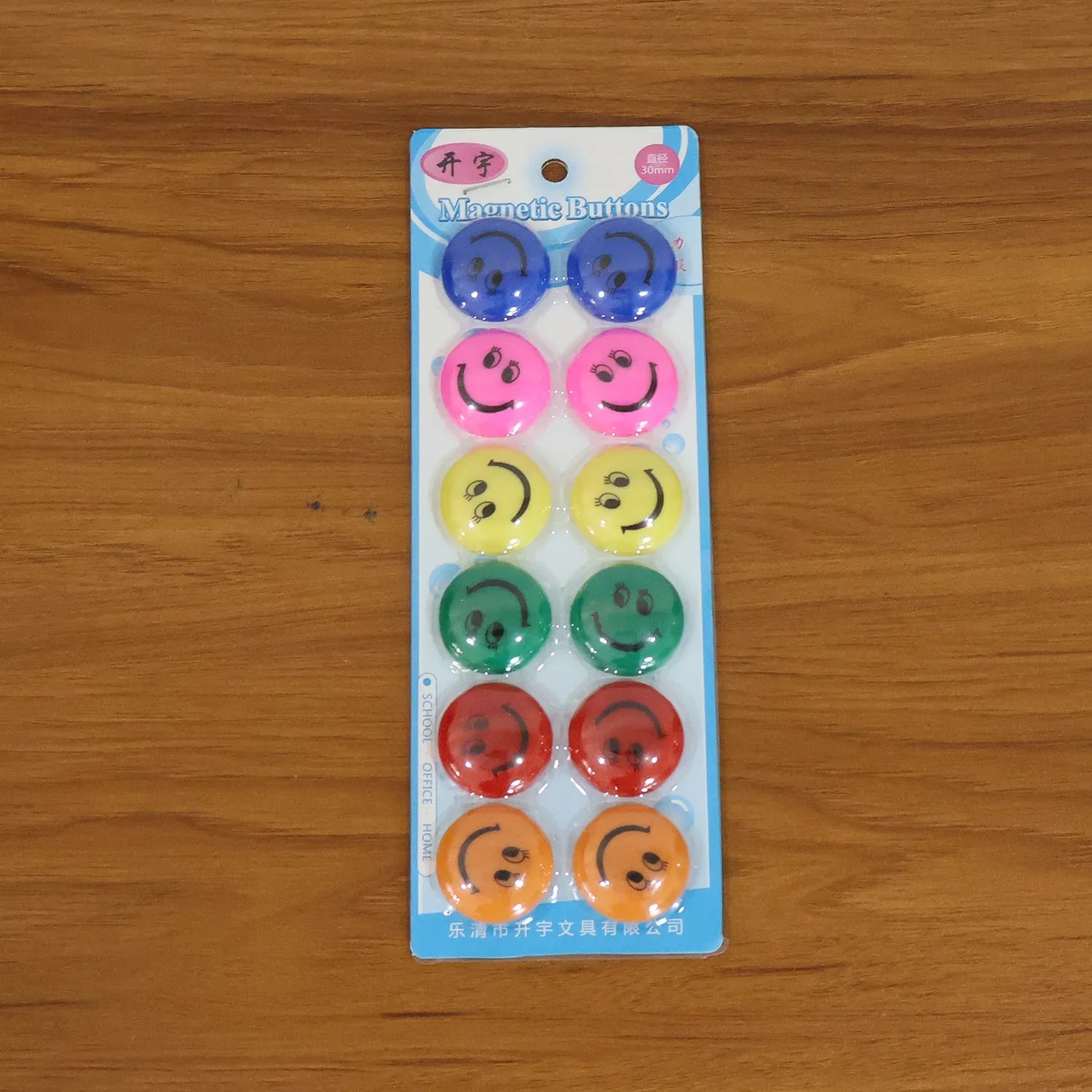 Colorful Smiley Face Magnetic Buttons Set (12 Pc Set) - Zidbik