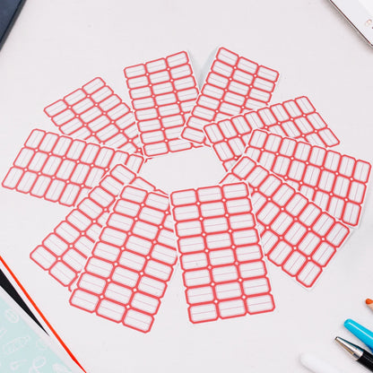 Multipurpose Blank Label Sticker Sheets Red Border Self-adhesive Writable Stickers For Bottles (50 Sheet) - Zidbik