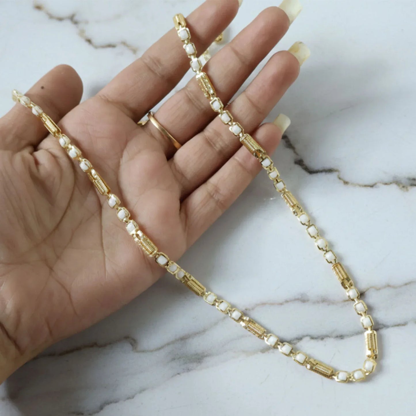 Gold-tone Designer Chain Necklace (1 Pc) - Zidbik