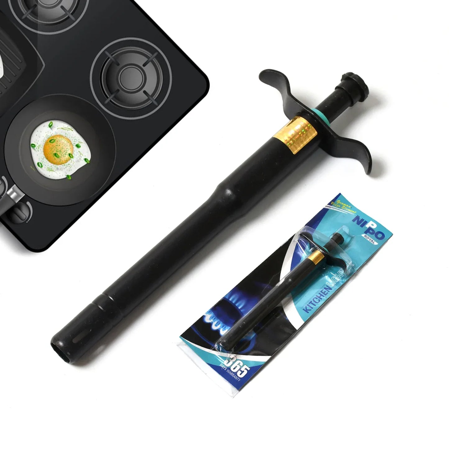 8215 Stainless Steel Black Gas Lighter For Kitchen Gas Stove Long Lasting Unbreakable Lighters For Gas Stoves Restaurants Kitchen (1 Pc) - Zidbik