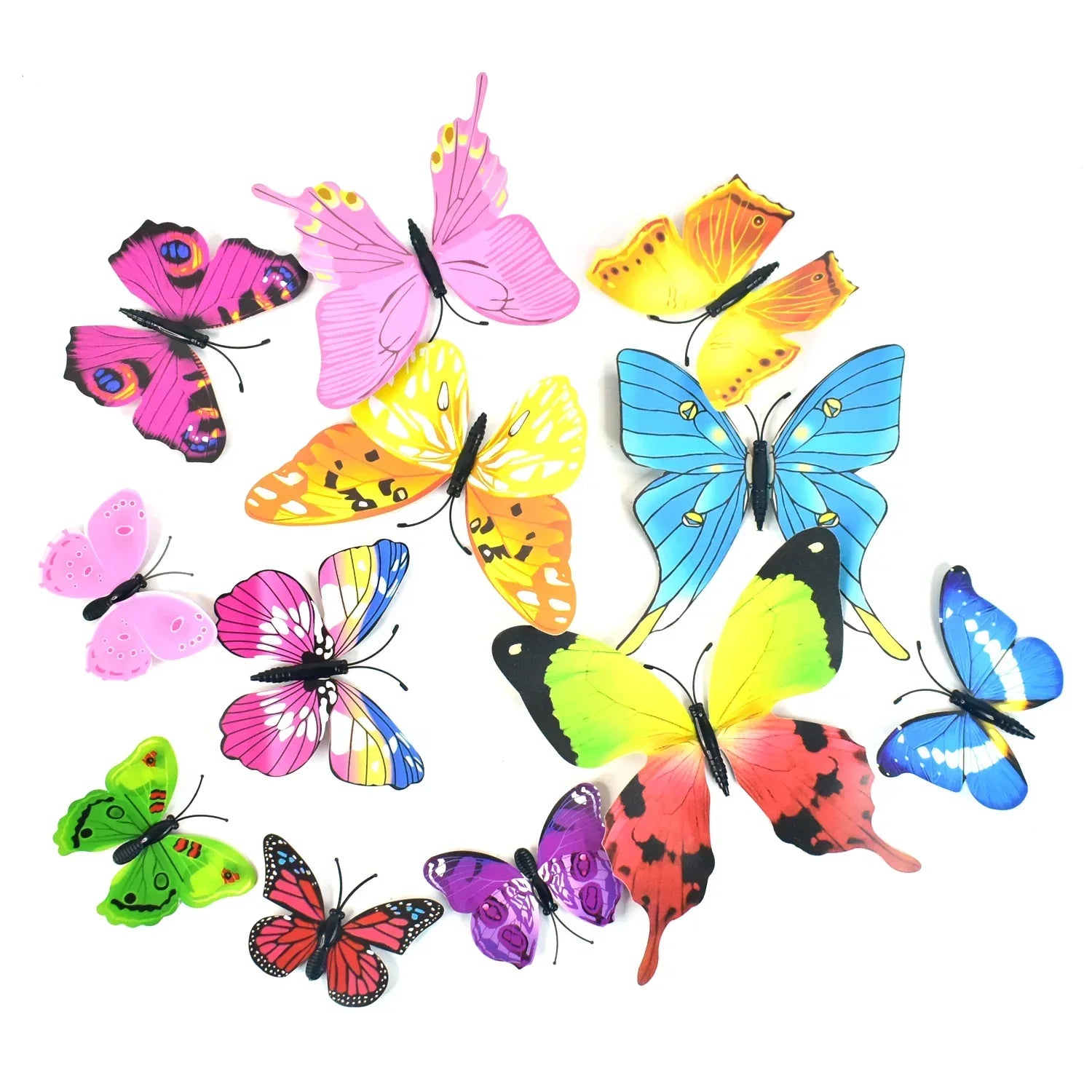 Decorative Colorful Butterfly Wall Stickers (12 Pc Set) - Zidbik