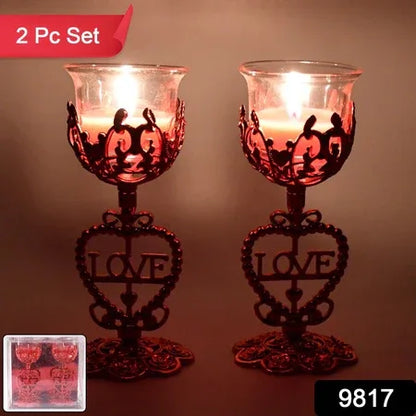 Tea Lights Holder Candle Stand (2 Pc Set) - Zidbik