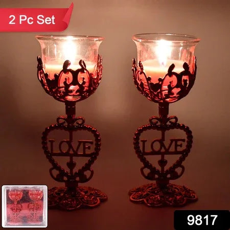 Tea Lights Holder Candle Stand (2 Pc Set) - Zidbik
