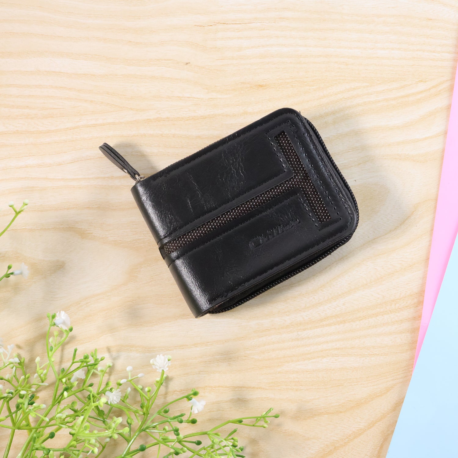 Compact Zip-around Card Holder Wallet For Men  Women (1 Pc)