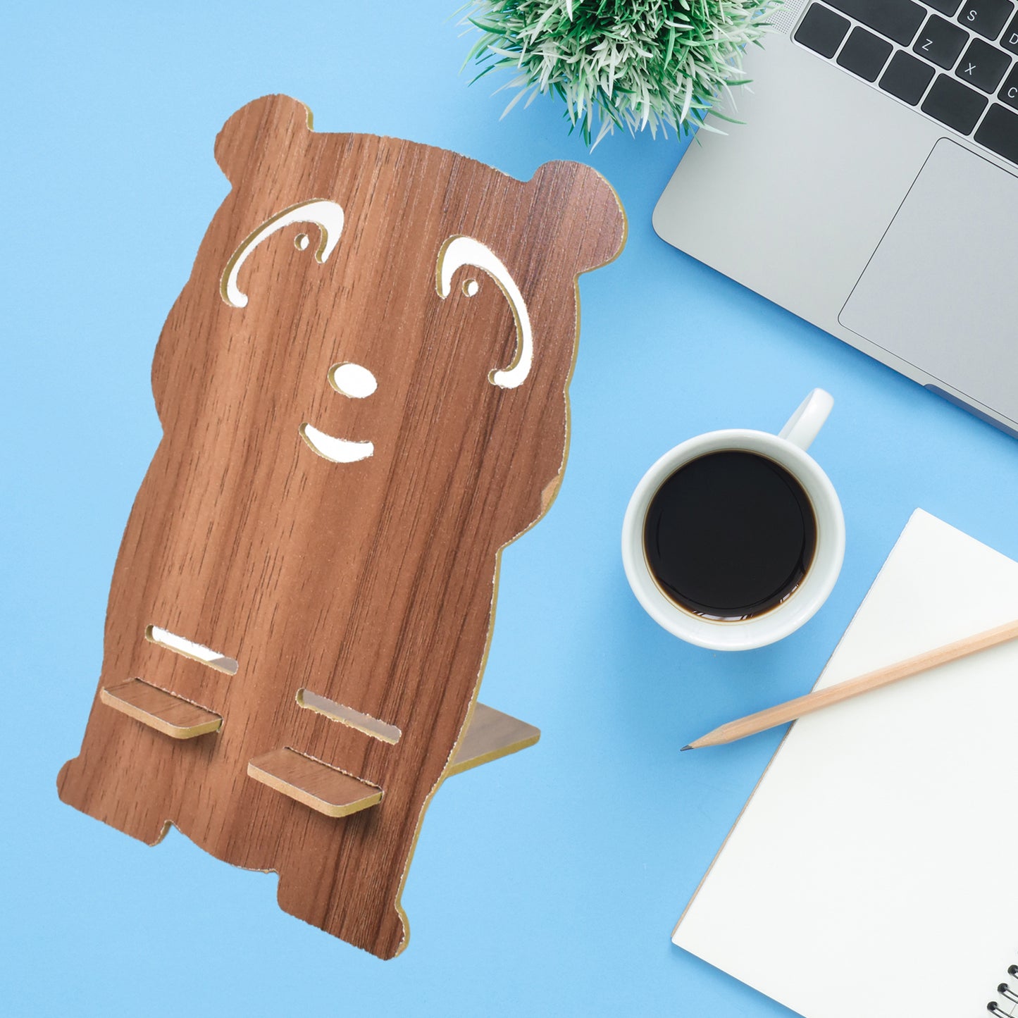 Wooden Cartoon Shape Design Mobile Stand  (1 Pc) - Zidbik