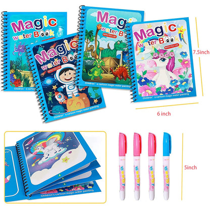 8091 Magic Water Quick Dry Book Water Coloring Book Doodle With Magic Pen Painting Board - Zidbik