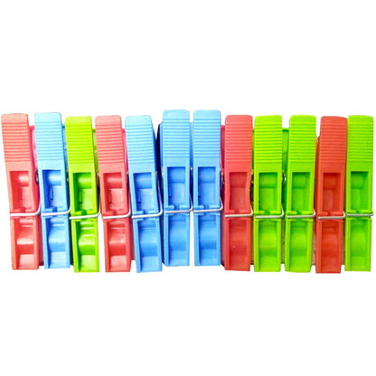 1364 Multipurpose 12 Pcs Cloth Clips (Multicolour) - Zidbik