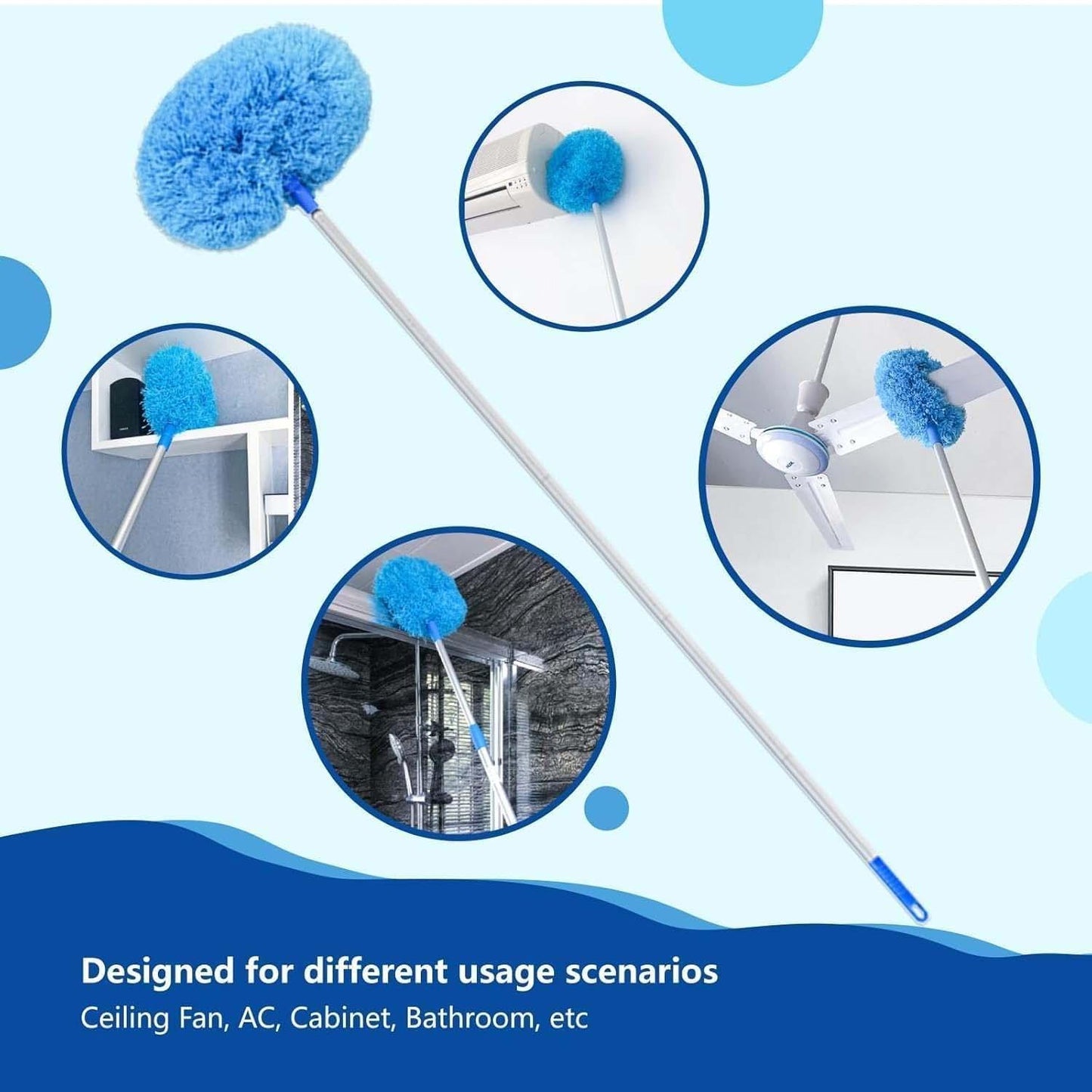 Premium Extendable Round Cleaning Duster (83.5 Cm 1 Pc) - Zidbik