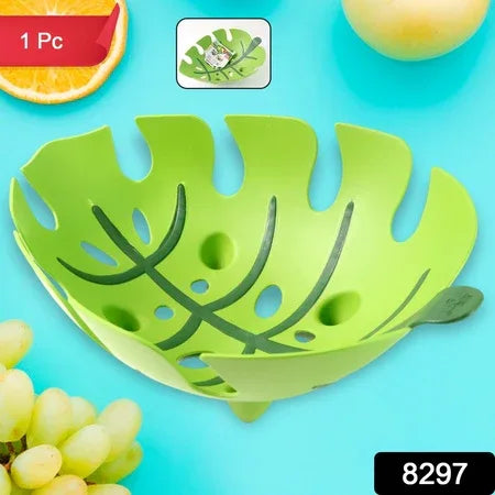 Leaf-shaped Plastic Fruit Basket (1 Pc) - Zidbik