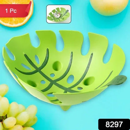 Leaf-shaped Plastic Fruit Basket (1 Pc) - Zidbik
