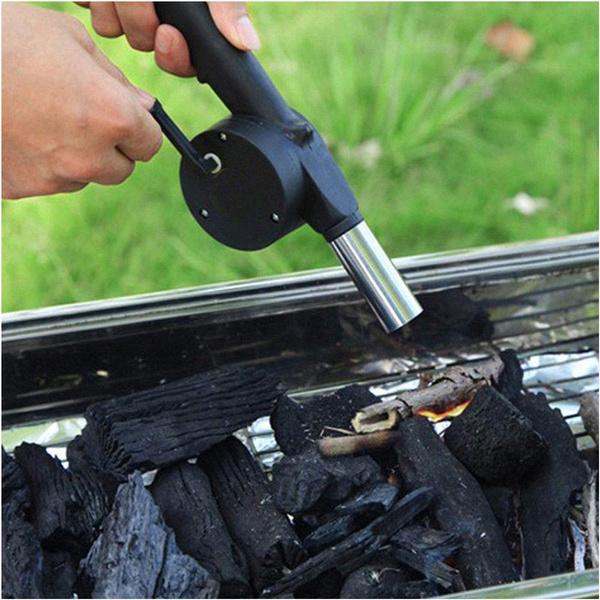 2282 Portable Hand Crank Air Blower Fan For Charcoal Grill Bbq - Zidbik
