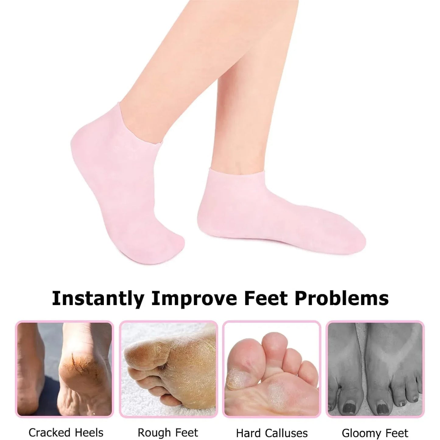 Silicone Moisturizing Socks (1 Pair) - Zidbik