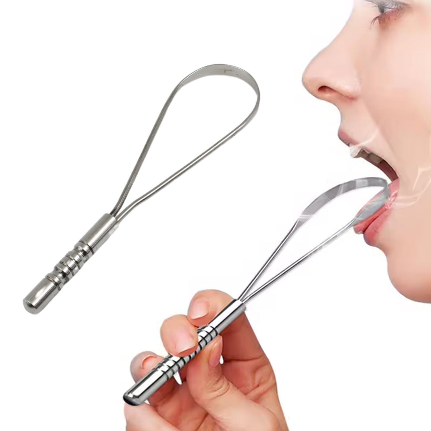 Steel Tongue Cleaner Tongue Scraper (1 Pc) - Zidbik