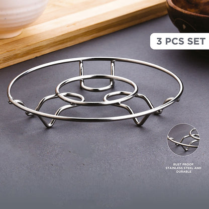 Apex Stainless Steel Wire Hotmate Trivet Stand Set Of 3 - Zidbik