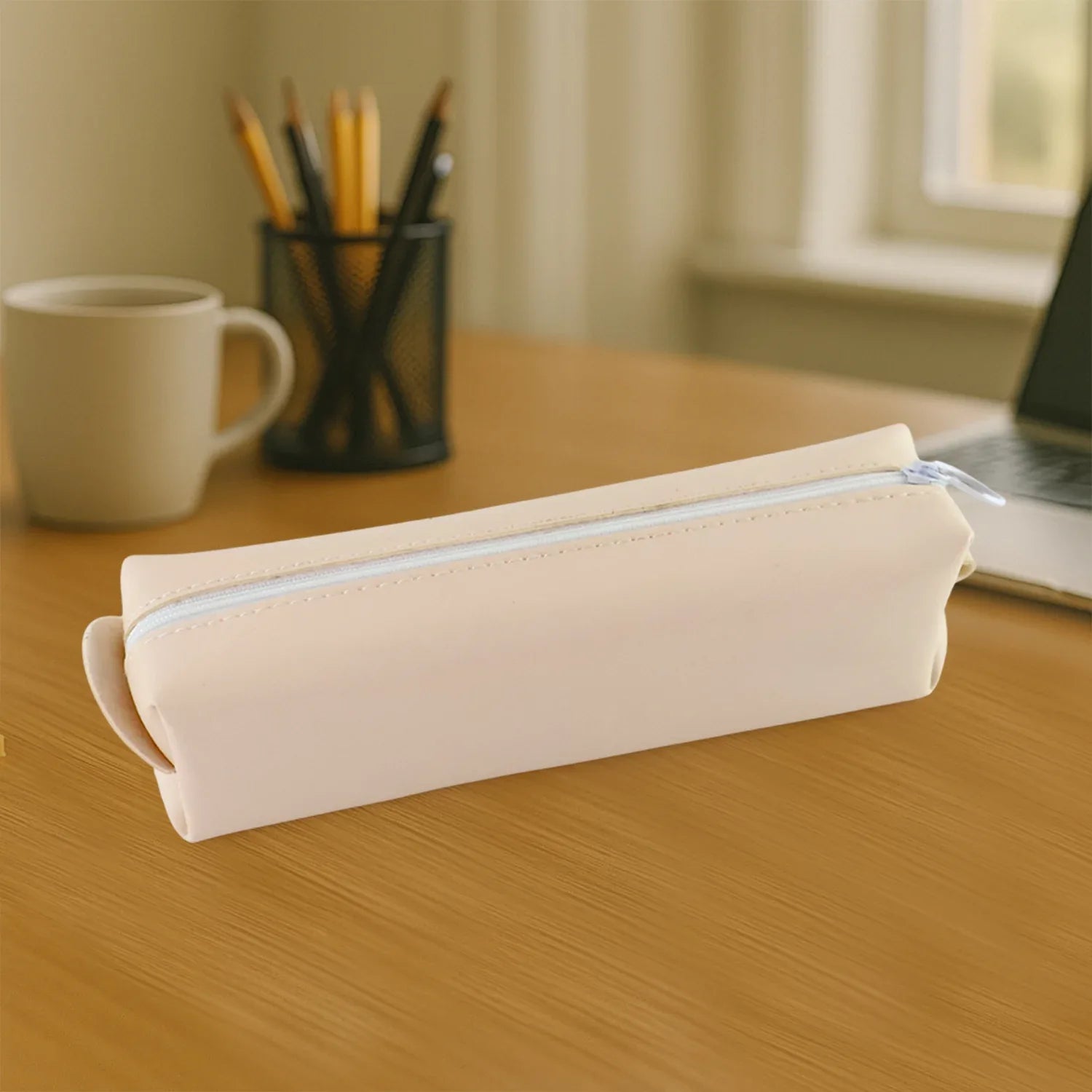 Slim Pu Leather Pencil Pouch - (1 Pc) - Zidbik