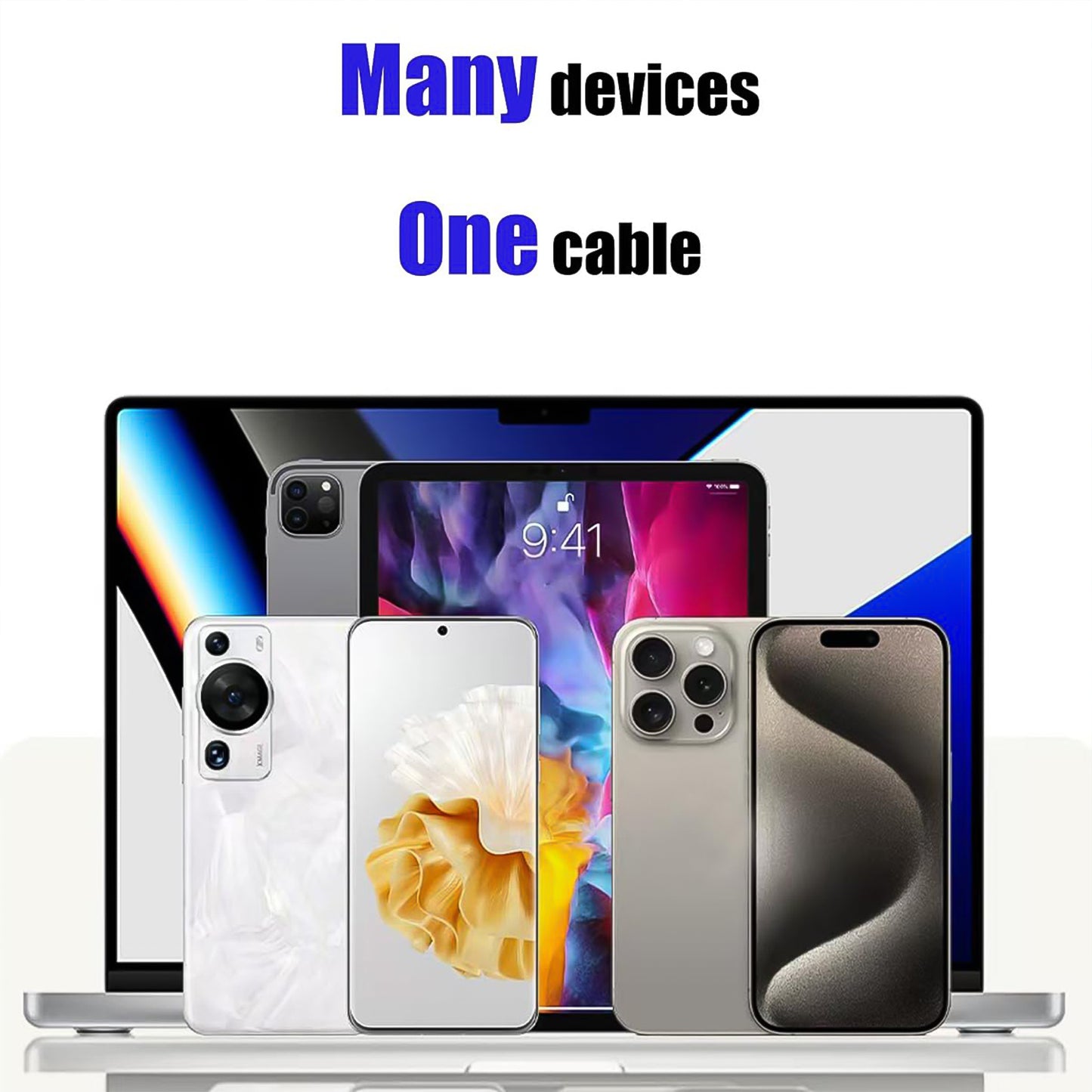 4 In 1 Spring Fast Charging Cable (1 Pc  1.5 Mtr Long) - Zidbik