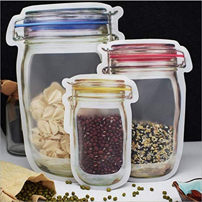 0855 Plastics Transparent Jar Shaped Stand-up Pouch With Zipper - Zidbik