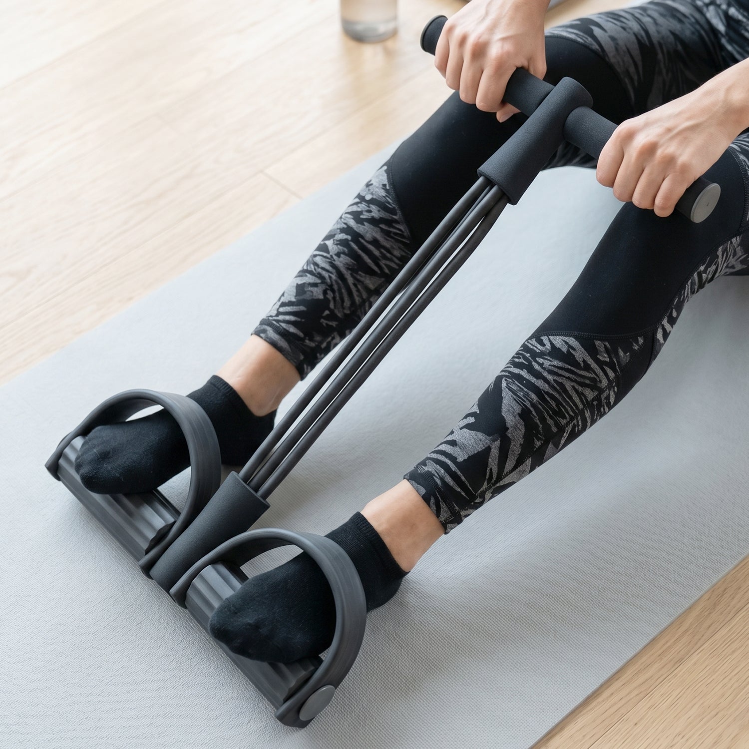 Portable Pull Rope Resistance Exerciser With Foot Pedal Support (1 Pc)