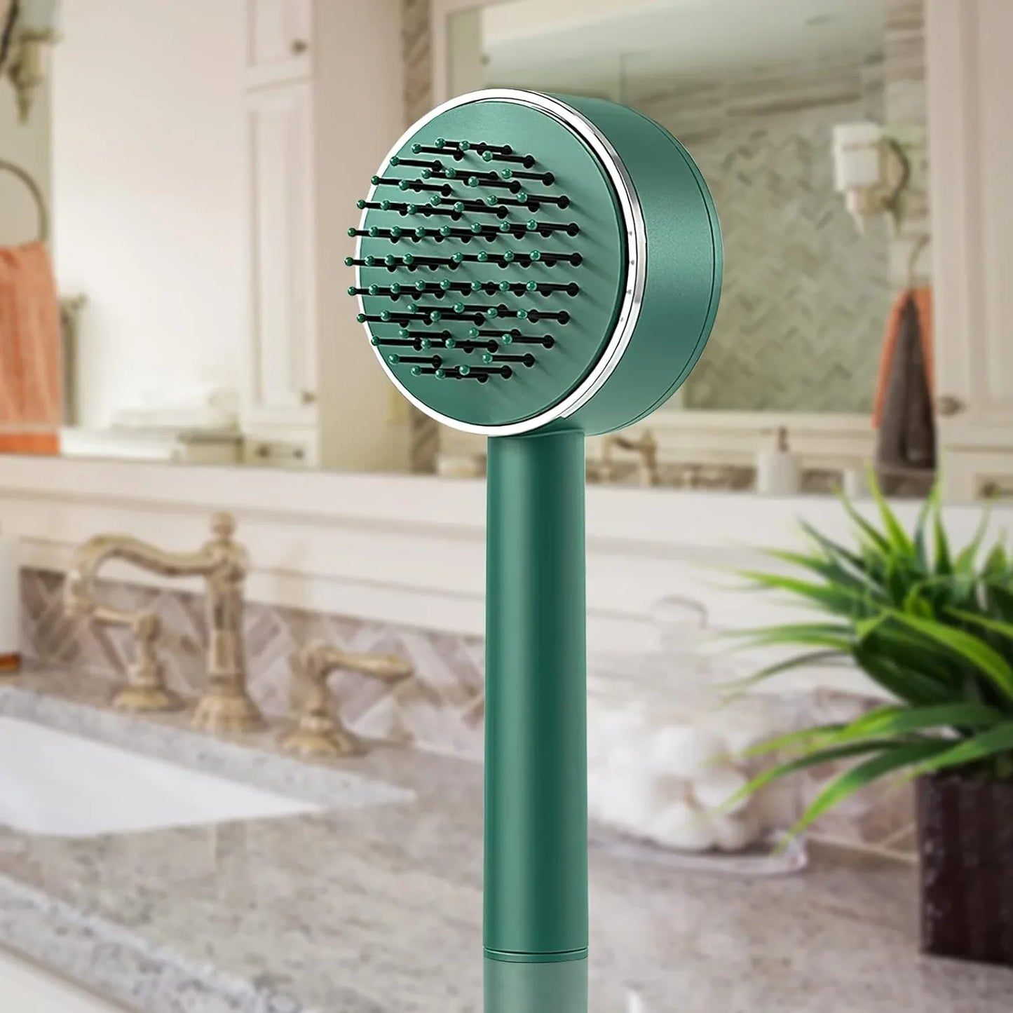 6034 Air Cushion Massage Brush Airbag Massage Comb With Long Handle Self-cleaning Hair Brush Detangling Anti-static For All Hair - Zidbik
