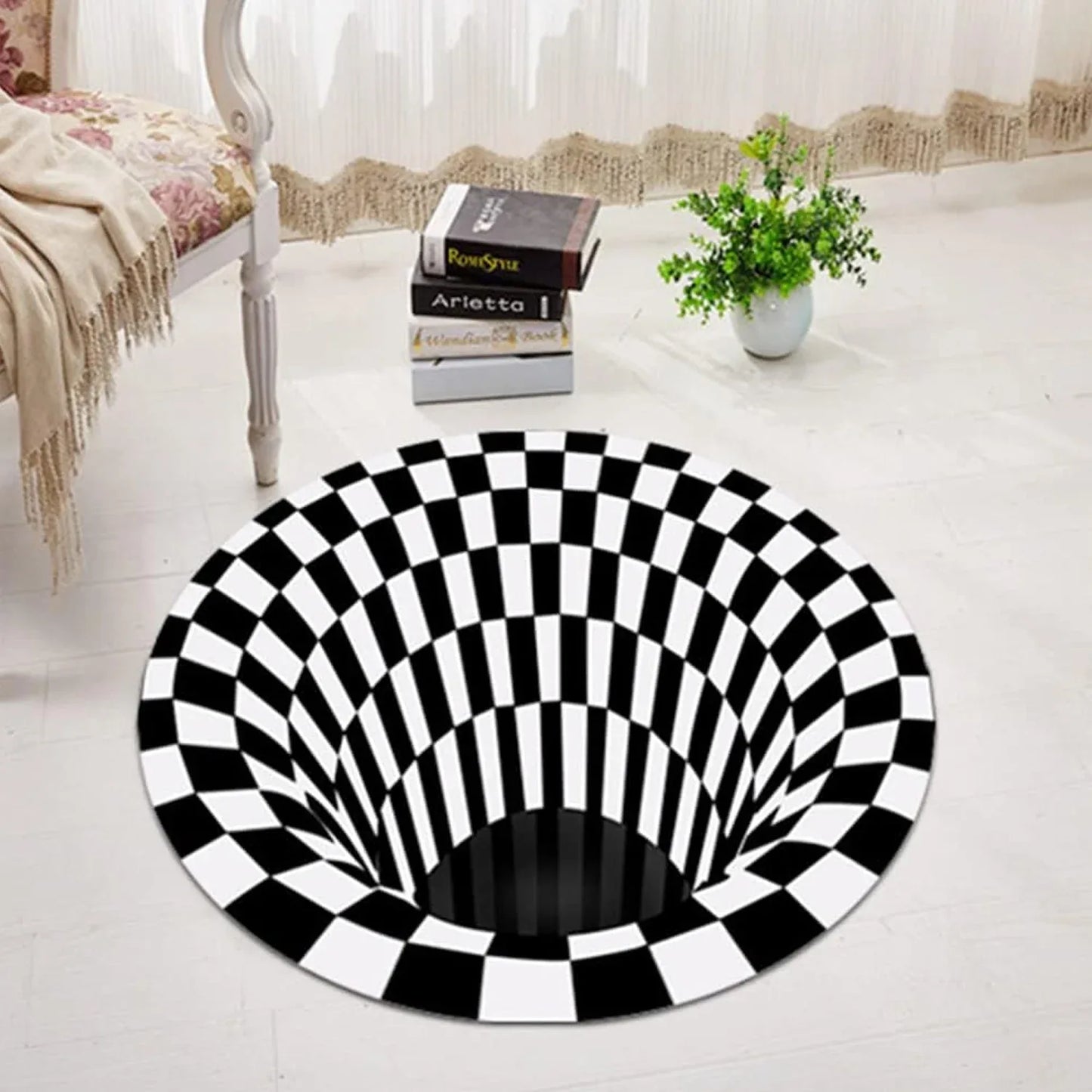3d Space Round Carpet Floor Mat Non-woven Doormat (1 Pc 78 Cm) - Zidbik