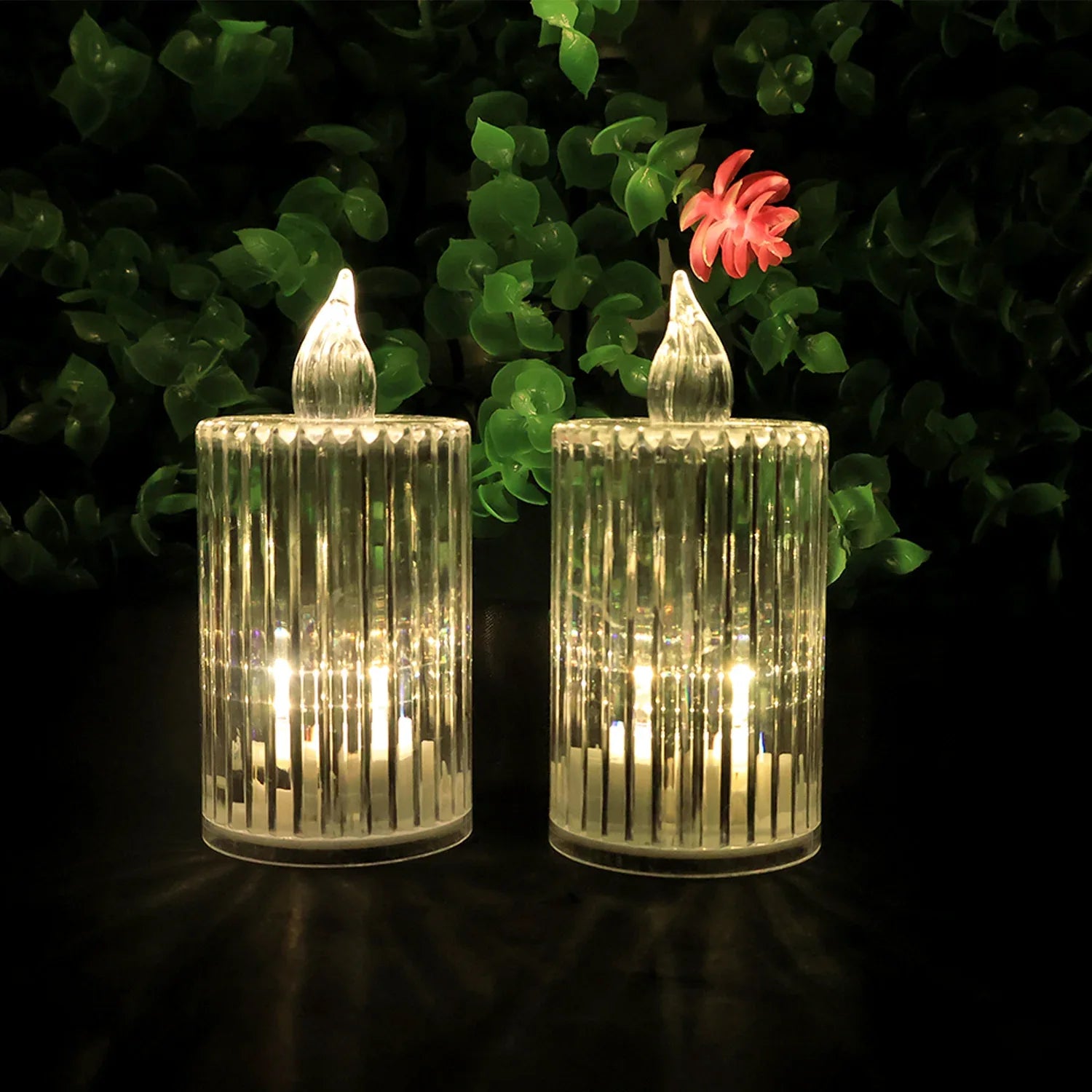 Premium Crystal Effect Led Flameless Candle Lights (8 Pc) - Zidbik