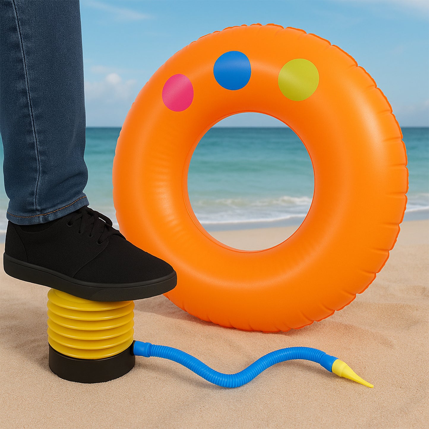 1680 Portable Foot Air Pump With Hose - Zidbik