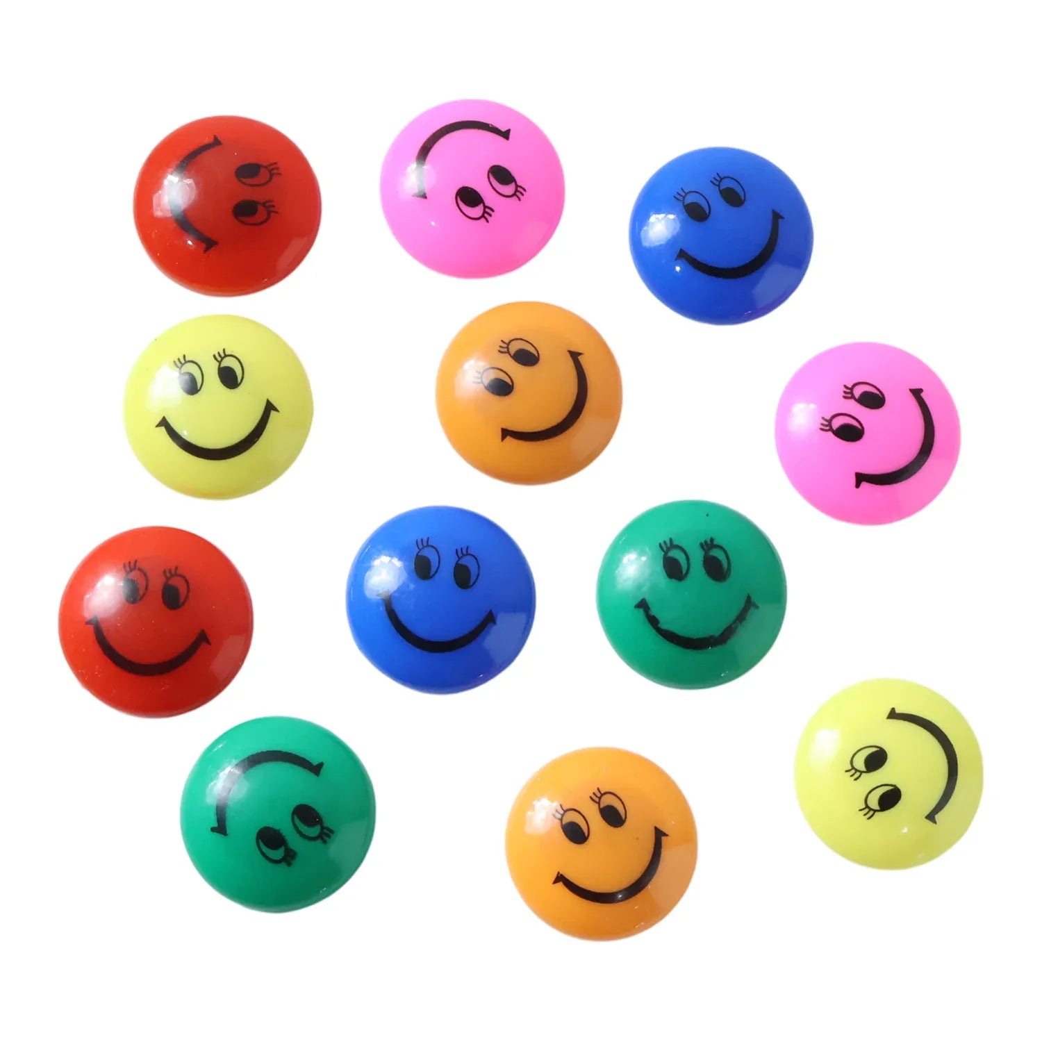 Colorful Smiley Face Magnetic Buttons Set (12 Pc Set) - Zidbik
