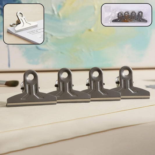 Heavy Duty Metal Paper Clamp Clips (4 Pc) - Zidbik