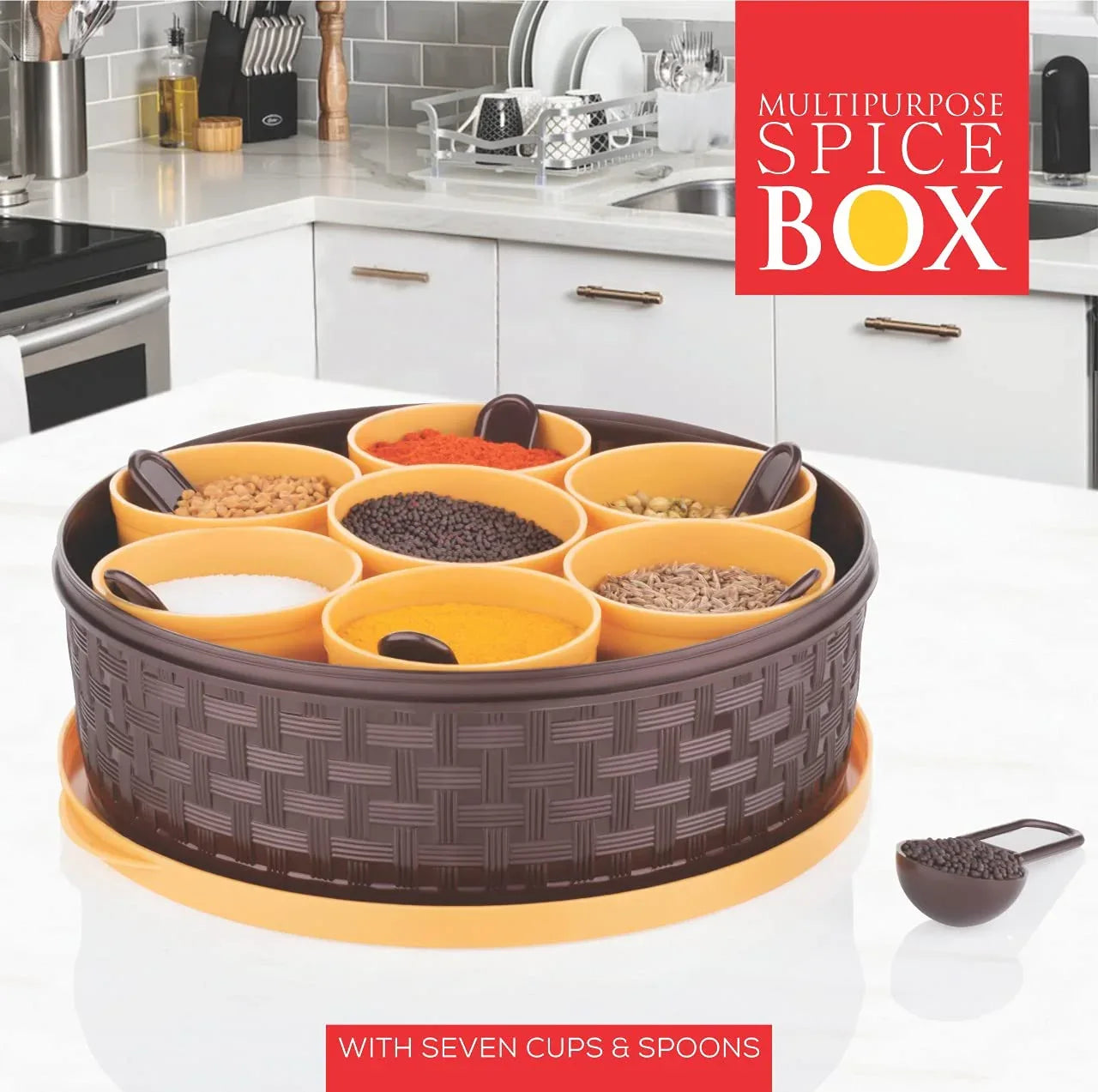 2509 Round Plastic Masala Spice Box - Zidbik