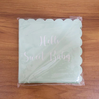 Hello Sweet Baby Party Paper Napkins (31 X 31 Cm 24 Pc) - Zidbik