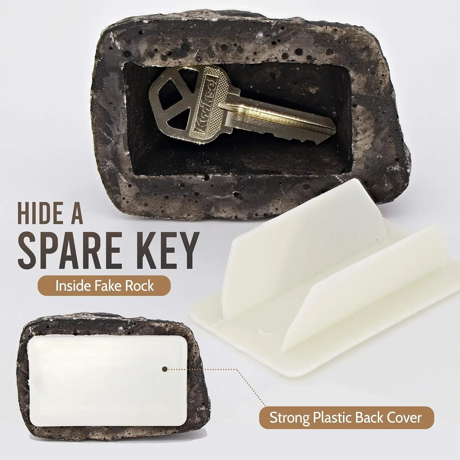 8744 Hide A Key Outside Rock Looks Like A Real Rock - Weatherproof Rock Key Perfect For Emergencies - Fake Rock Key Hider Outside Decorative (1 Pc) - Zidbik