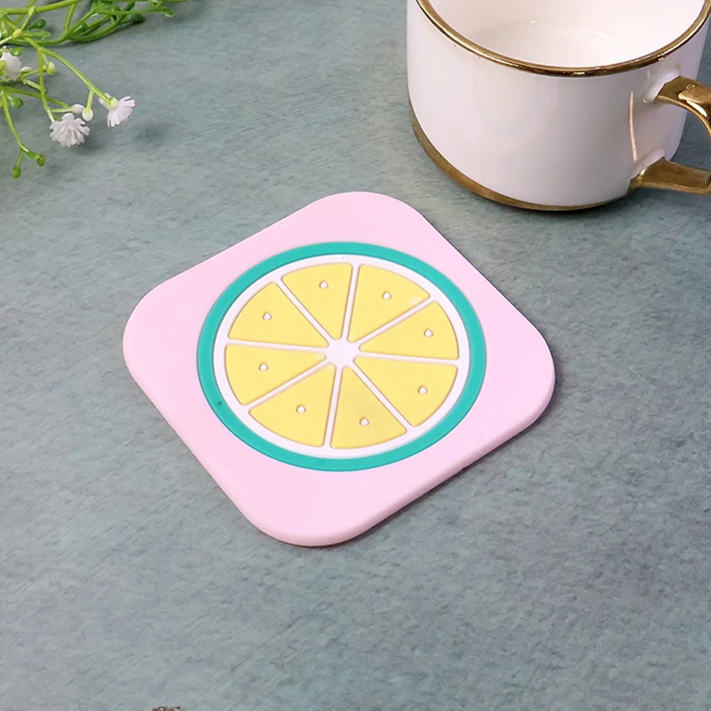 Premium Silicone Drink Coaster (1 Pc 88 Cm Mix Design) - Zidbik