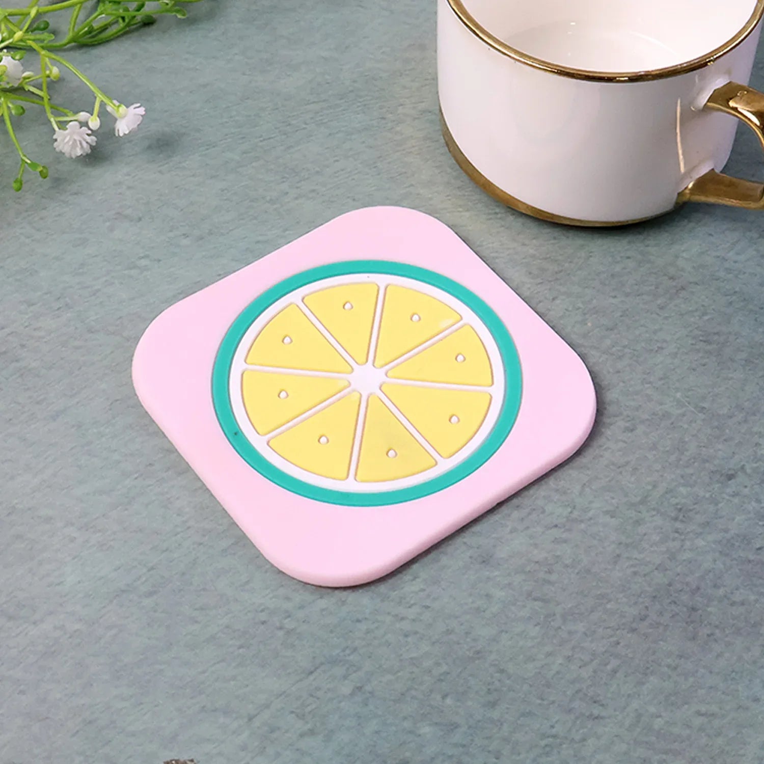 Premium Silicone Drink Coaster (1 Pc 88 Cm Mix Design) - Zidbik